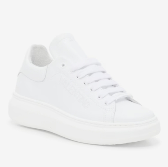 Valentino by Mario Valentino Fresia Leather Platform Sneakers White - Picture 2 of 7